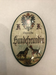 K&K Nostalgie Flaschenöffner magnetisch Hundefreundin 7x4,5cm