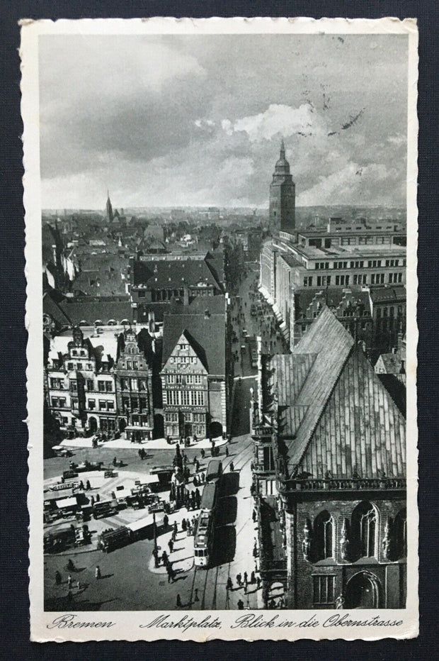 Bremen Marktplatz Obernsstrasse Stadt Turm Strassenbahn Deutschland 4006811 TH