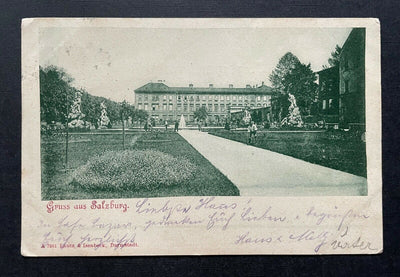 Gruss aus Salzburg Schloss Mirabell Garten Brunnen Statue Österreich 400452 TH