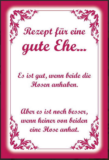 Nostalgie Spruch Schild Familie Rezept für eine gute Ehe 20x30