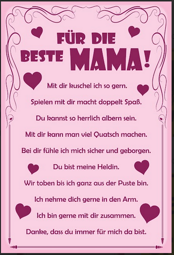 Nostalgie Spruch Schild Familie Für die besten Mama 20x30