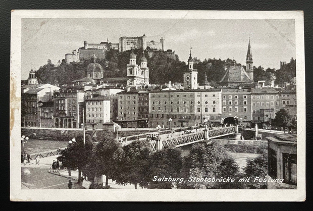 Salzburg Staatsbrücke Festung Stadt Burg Dom Salzach Österreich 600168A TH