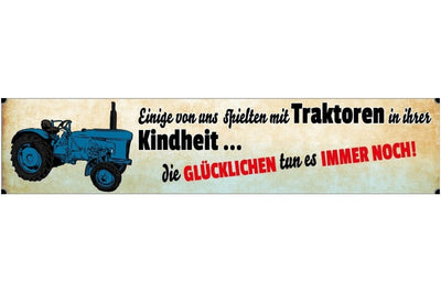 Schild Traktor Kindheit Bauer Bauernhof Farm Feld Farm 46 x 10 Blech od. Holz