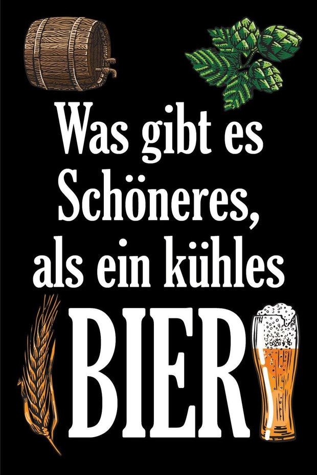 Nostalgie Schild Kühles Bier Glas Alkohol 12x18 / 20x30 / 30x40 Blech od. Holz