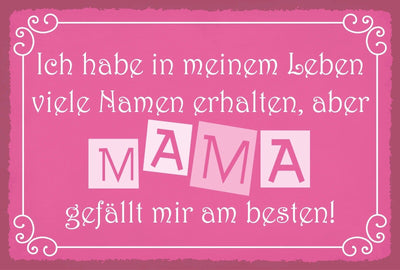 Schild Mama Leben Namen Mutter Kind Liebe 12x18 / 20x30 / 30x40 Blech od. Holz