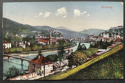 Salzburg Stadt Salzach Fluss Brücke Festung Burg Kirche Österreich 410859 TH